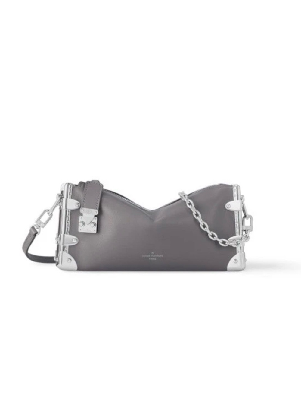 Louis Vuitton Side Trunk MM Shoulder Bag in Gray Like New
